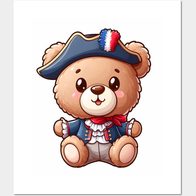 Cute French Bear Kawaii Wall Art by Teddy Club